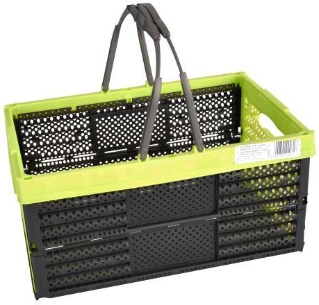 Skladací nákupný košík s 2 držadlami 16 l, 40 × 27 × 20 cm - mix farieb