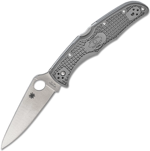 Spyderco Endura 4 Flat Ground vreckový nôž 9,5 cm, satén, sivý, FRN