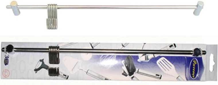 Nerezová závesná tyč s 6 háčikmi 40 cm