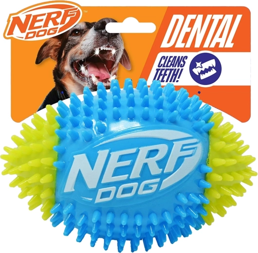 Nerf Dog pískajúca futbalová lopta so špuntmi 15 cm