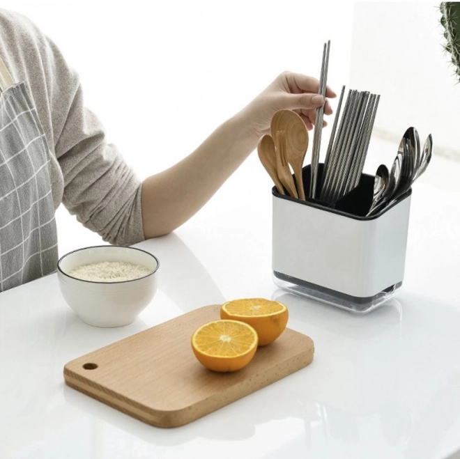 Zásobník na príbory do drezu, organizér - čierny