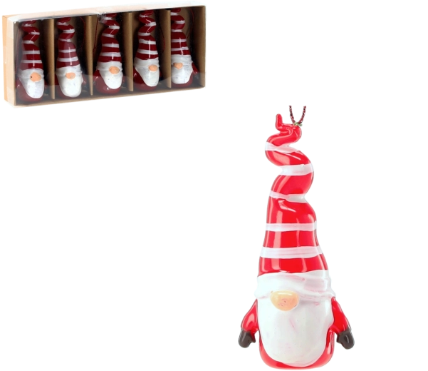 Súprava vianočných ozdôb škriatkovia 10 cm, 5 ks