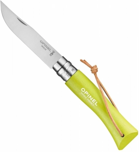 Opinel N°07 Trekking Anise vreckový nôž 8 cm, svetlozelený, bukové drevo