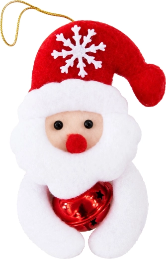 Vianočná závesná dekorácia Santa Claus so zvončekom 12 cm