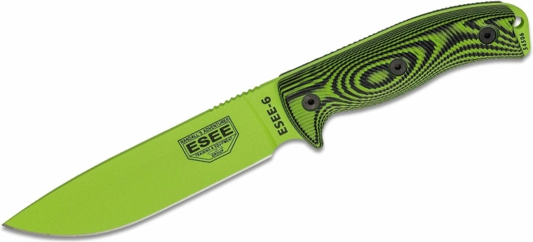 ESEE Model 6 Venom survival nôž 16,5 cm, neonovo čierno‑zelený, G10, puzdro