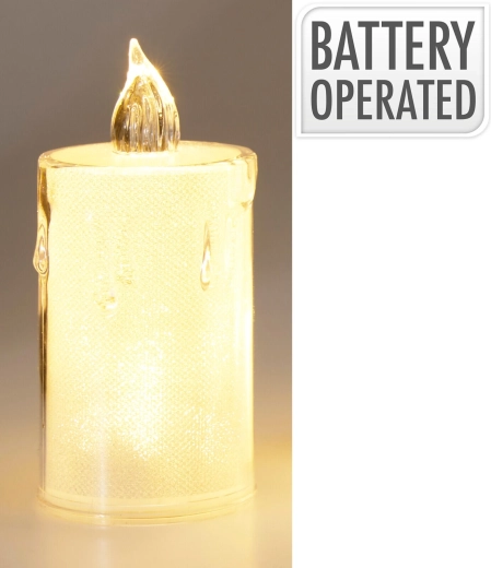 LED sviečka 10,5 cm transparentná