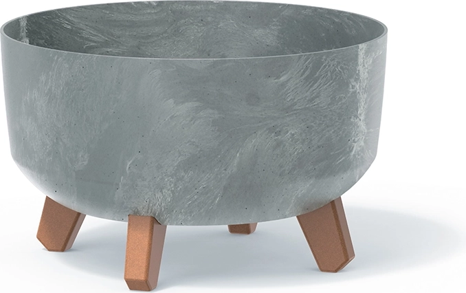 Kvetináč Gracia Low s betónovým efektom, priemer 28,5 cm, sivý