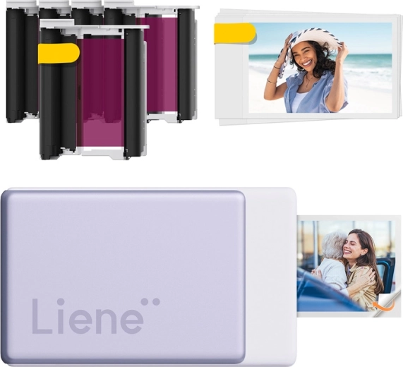 Liene Pearl N200 Pro prenosná fototlačiareň 2 × 3" so samolepiacim papierom, fialová (štartovacia sada)