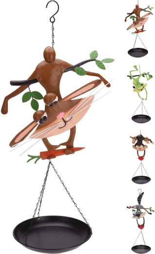 Kovové napájadlo a kúpeľ pre vtáky Zvieratko 39,5 × 21 × 67 cm, mix dekorov