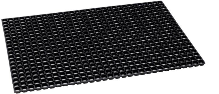 Gumová členená vstupná rohož 80 × 120 cm, čierna