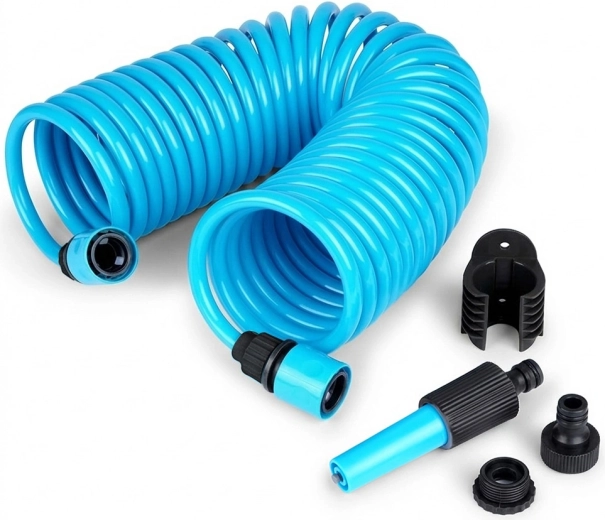 Špirálová záhradná hadica 10 m s pištoľou a držiakom