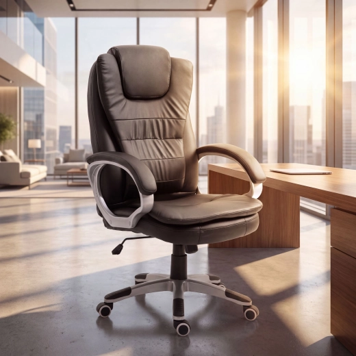 Ergonomická kancelárska stolička z umelej kože čierna