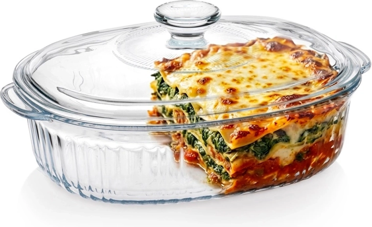 Sklenená žiaruvzdorná misa s vekom 1,6 l Vilde