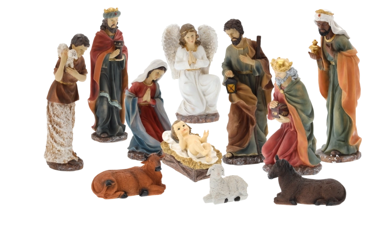 Sada figúrok do betlehema z epoxidovej živice – 11 dielov (do 46 cm)