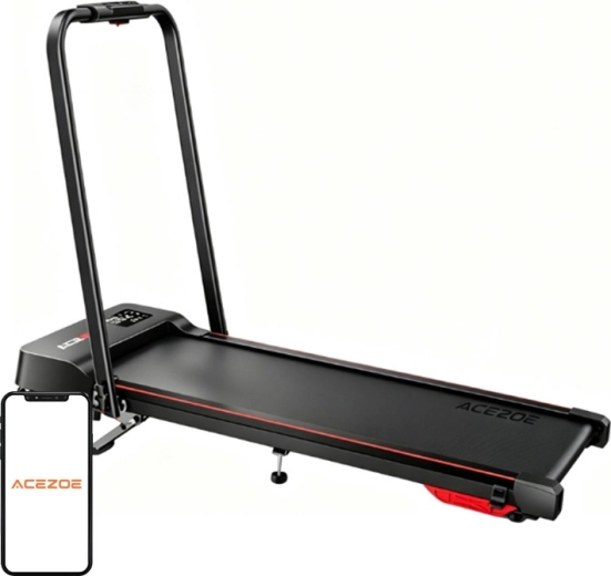 Skladací elektrický bežecký pás ACEZOE P12 2v1 s nastaviteľným sklonom (čierna/červená)