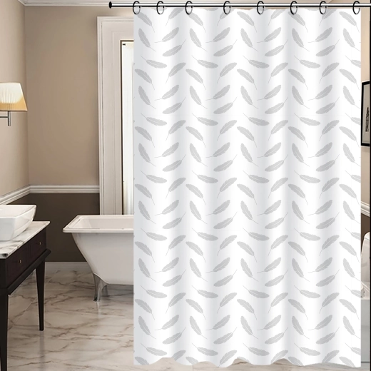 Sprchový záves TORO Premium s motívom listov 178 × 199 cm