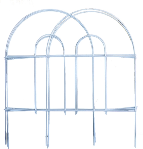Záhradný kovový plôtik s PH výplňou 45 cm × 3 m, biely (7 ks)