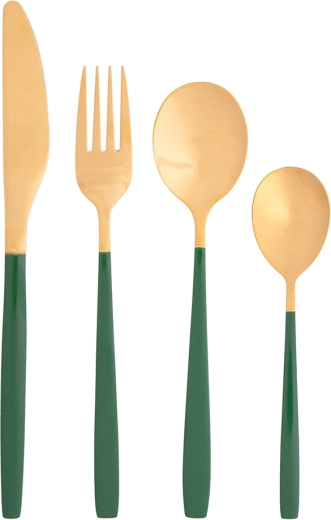 Sada príborov NOBLE GOLD GREEN 24 ks v darčekovej krabici