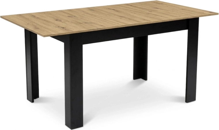 Obdĺžnikový rozkladací jedálenský stôl 120–160 × 80 cm, dub artisan, pre 4–6 osôb