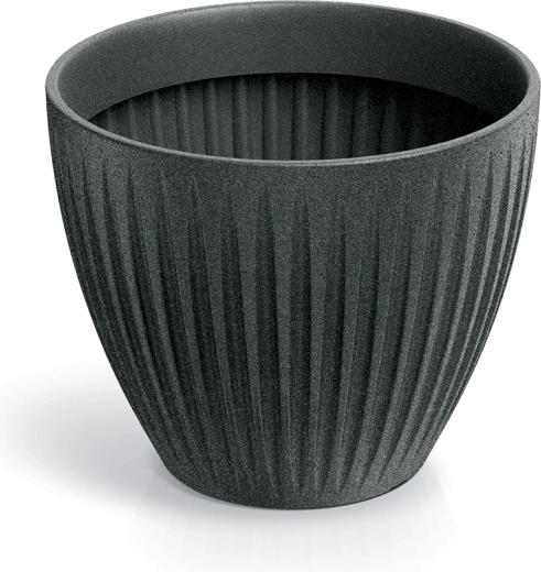 Kvetináč Latia Round 40 cm – čierny granit