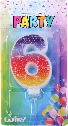 Párty sviečka číslo 6 Hviezdy