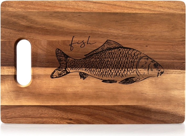 Drevená doska na krájanie z akácie 36 × 24 cm s rukoväťou