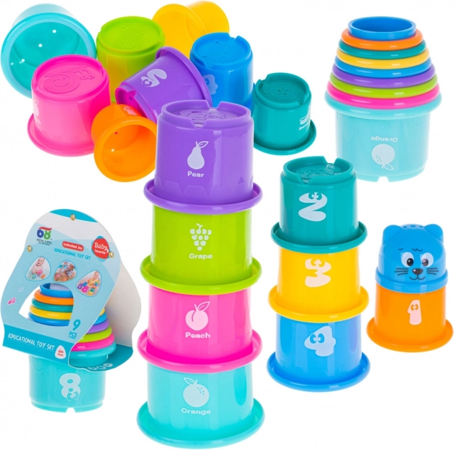 Vzdelávacie poháriky veža pyramída čísla a ovocie