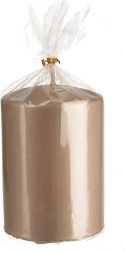 Valcová sviečka v matnej šampanskej farbe 10 cm