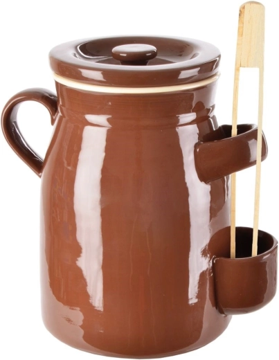 Keramický kvasný hrniec 2,5 l s vekom a kliešťami Orion