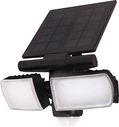 Solight LED solárny vonkajší reflektor so senzorom 8 W 600 lm čierny