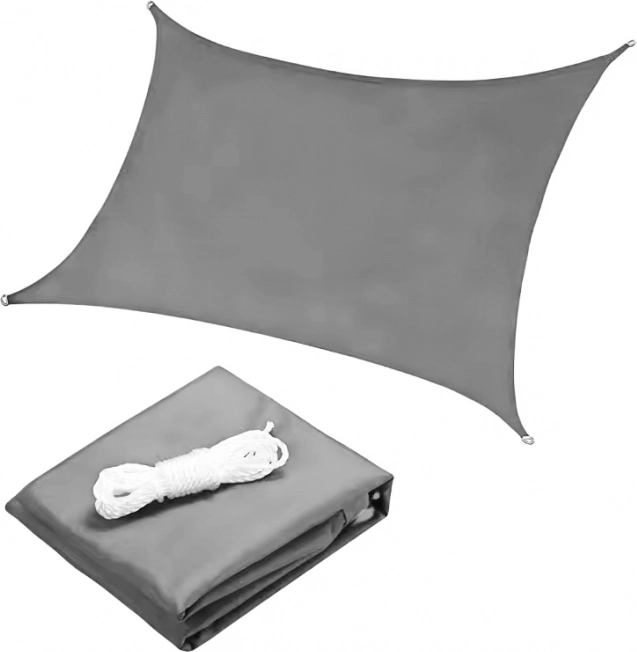Obdĺžniková vodoodolná tieniaca plachta 2 × 3 m ModernHome – sivá