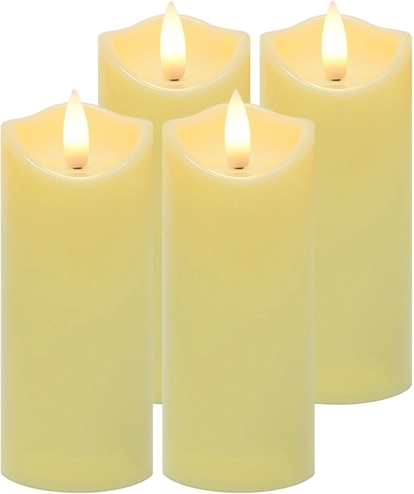 Ruhhy LED sviečka/vložka do lampáša 12,5 × 5 cm, teplá biela, blikajúci plameň (4 ks)