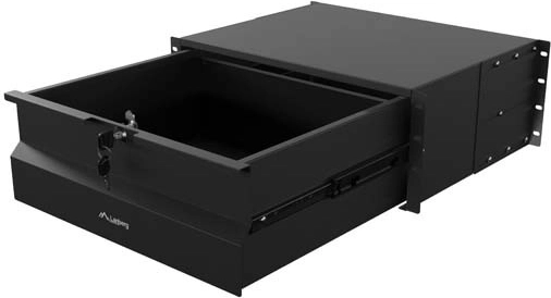 Lanberg uzamykateľná výsuvná zásuvka do racku 19" 4U, hĺbka 360 mm, čierna