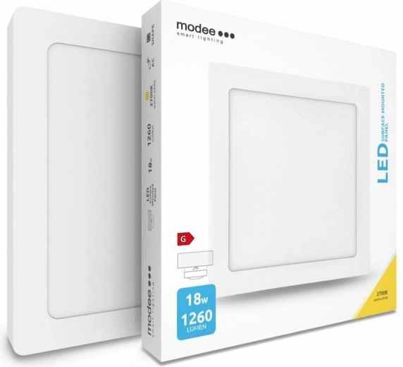 Modee LED panel štvorcový 18 W, 1260 lm, 225 × 225 mm, teplá biela
