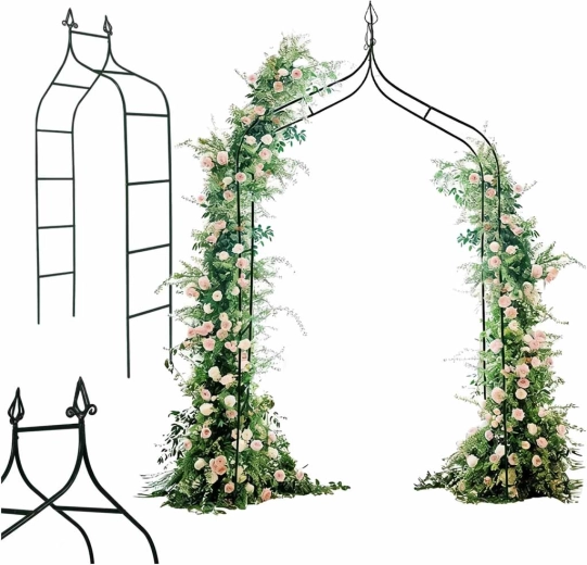 záhradná kovová pergola s hrotmi pre popínavé rastliny 265 cm