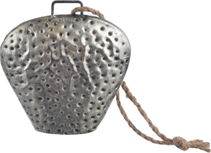 Závesný kovový zvonček v striebornej farbe 15 cm