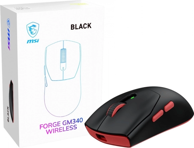 MSI Forge bezdrôtová herná myš gm340w čierna