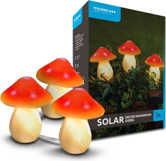 Modee dekoratívne solárne LED lampy v tvare húb 3 ks