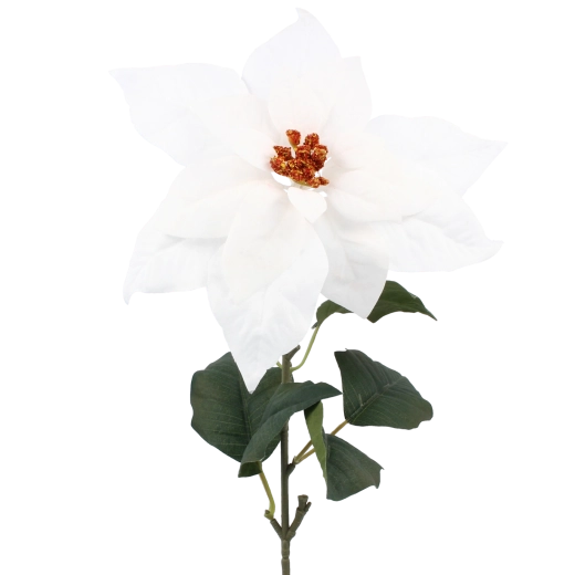 Umelá vetvička vianočnej hviezdy 72 cm biela