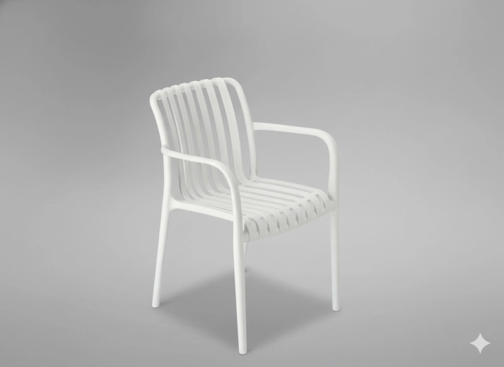 Záhradná stolička biela 45,5 × 57 × 81 cm