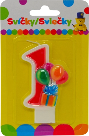 Narodeninová sviečka s balónikmi – číslo 1