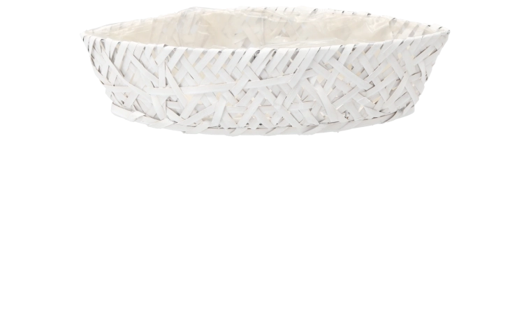 Drevený obal na kvetináč v tvare loďky 51 × 19 × 11 cm biely - 1 kus