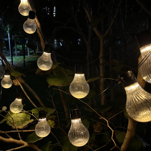 Solárna záhradná girlanda STRIPES 10 LED teplá biela 3,8 m