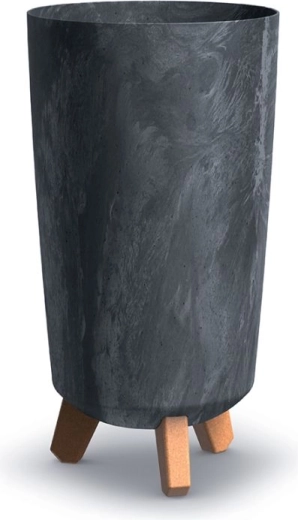 Kvetináč na nožičkách s betónovým efektom, antracit, 19,5 cm