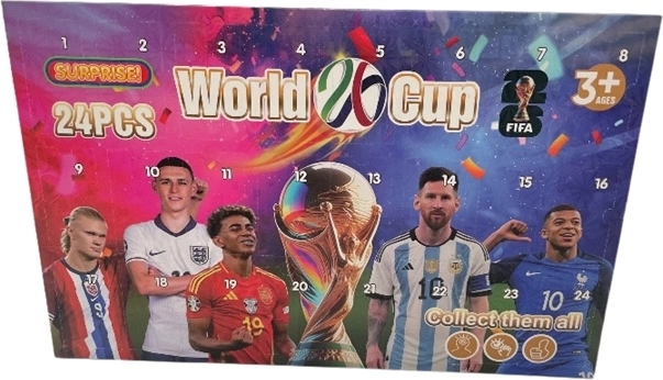 Adventný kalendár s motívom futbalistov - 1 kus
