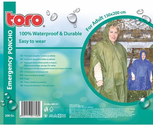 Pončo pláštenka pre dospelých TORO 130 × 200 cm