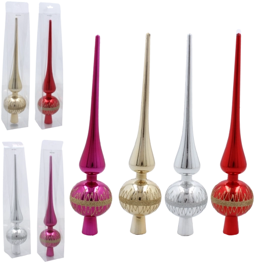 Sklenená špička na vianočný stromček 28 cm