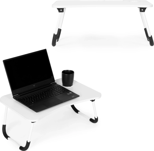 Skladací stolík na notebook 60 × 40 cm, biely, ModernHome