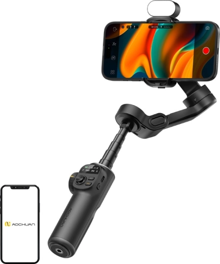 AOCHUAN Smart X2 stabilizátor pre smartfón s RGB osvetlením čierny