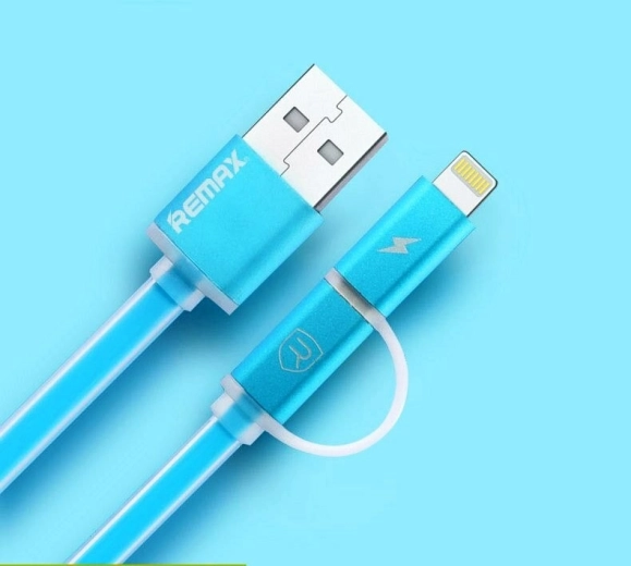 Remax Aurora 2v1 USB kábel 1 m modrý